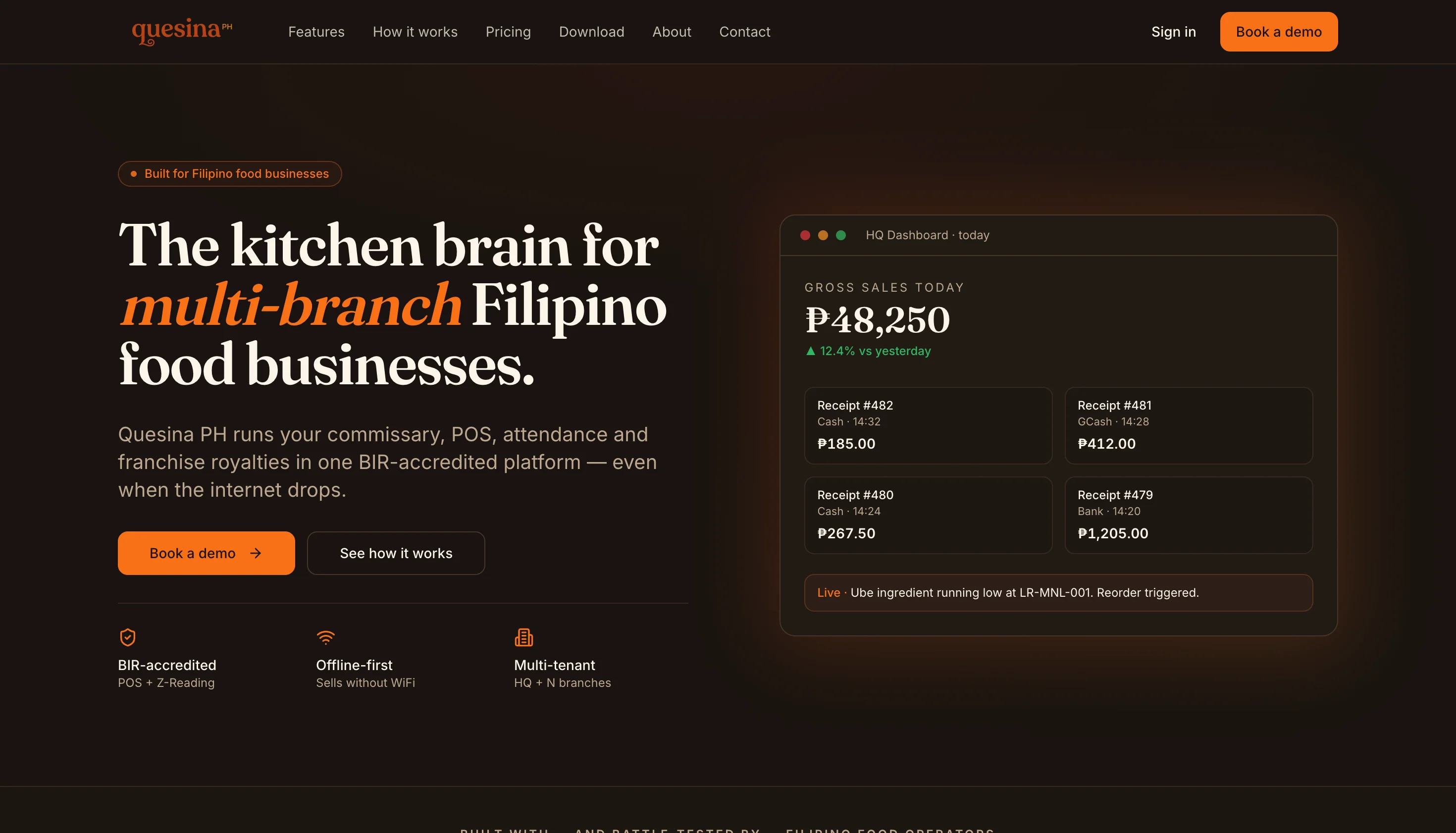 Quesina PH – Food Business Management product screenshot